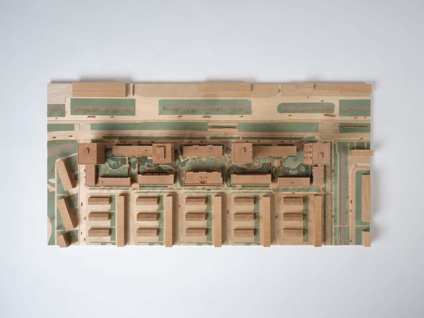 Top view of the masterplan, with the courtyards laid out in the blocks