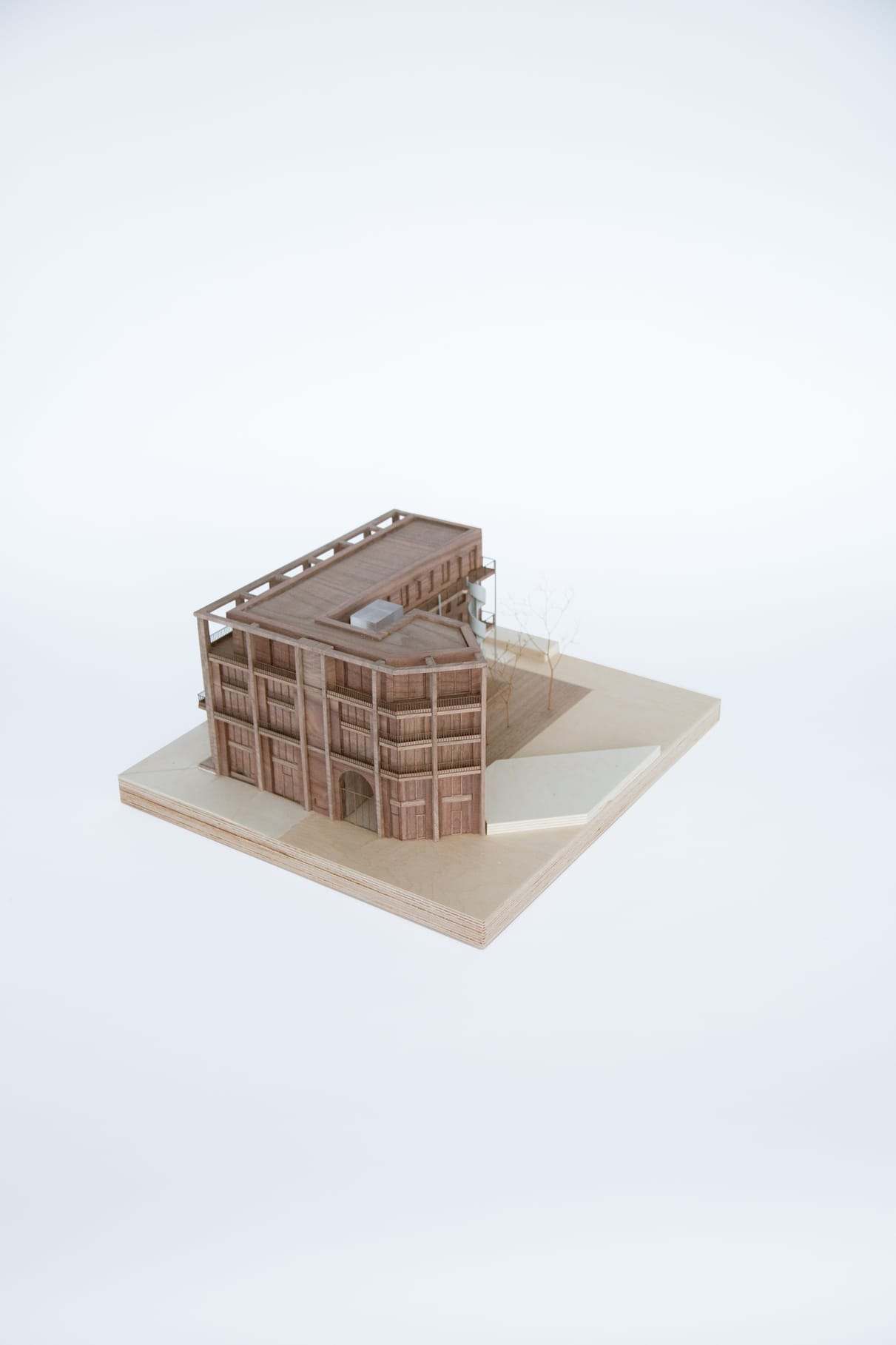 The model from the opposite corner, with the ramp along the side